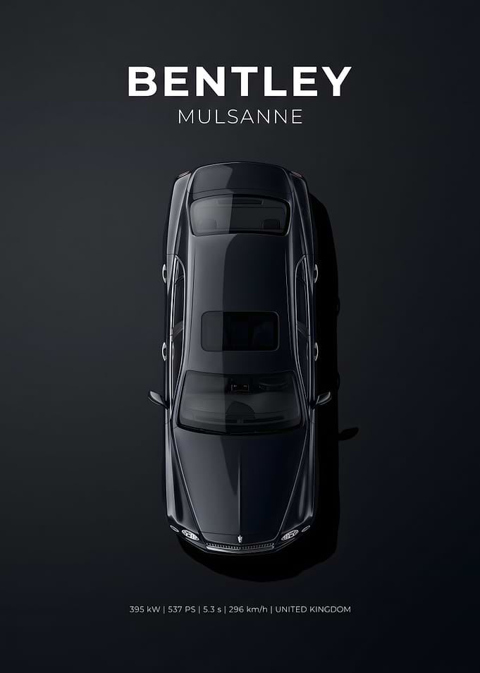 Bentley Mulsanne Top View Poster