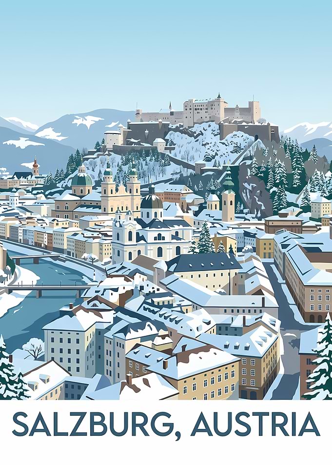 Winter View of Salzburg Austria