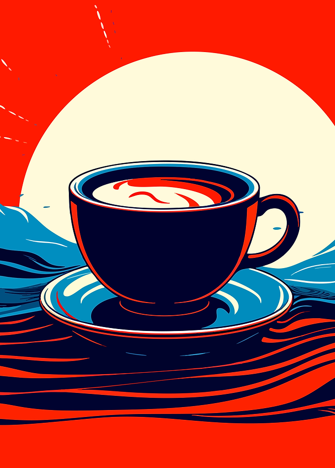 Stylized Coffee Cup Pop Art