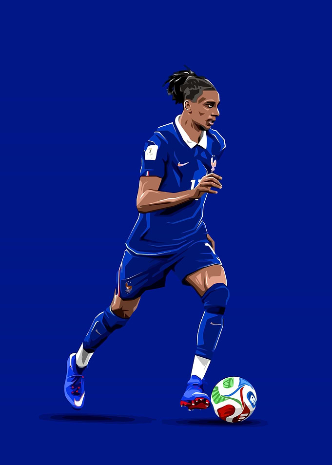 France Soccer Number 11 Illustration