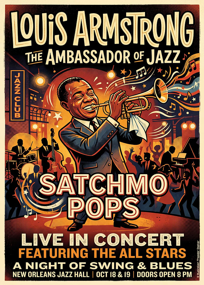 Louis Armstrong Jazz Concert Poster