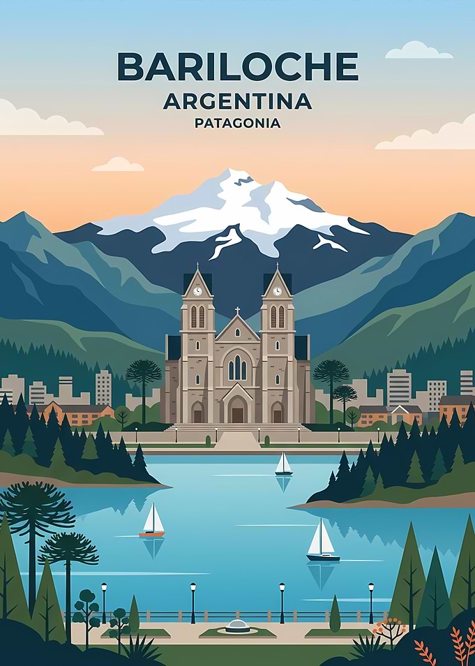 Bariloche Argentina Travel Poster