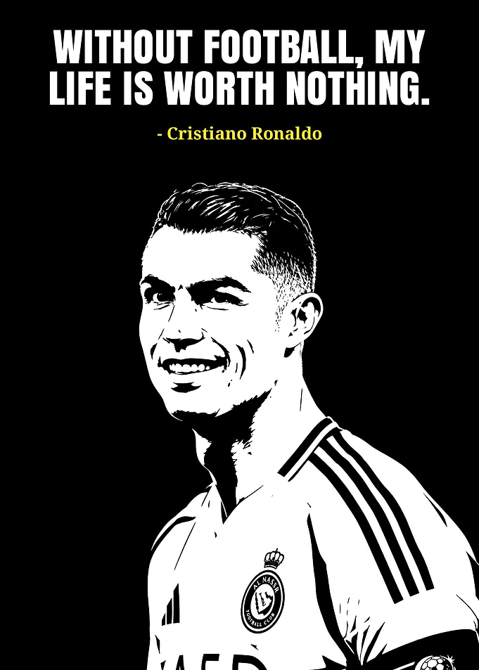 Cristiano Ronaldo Football Quote Poster