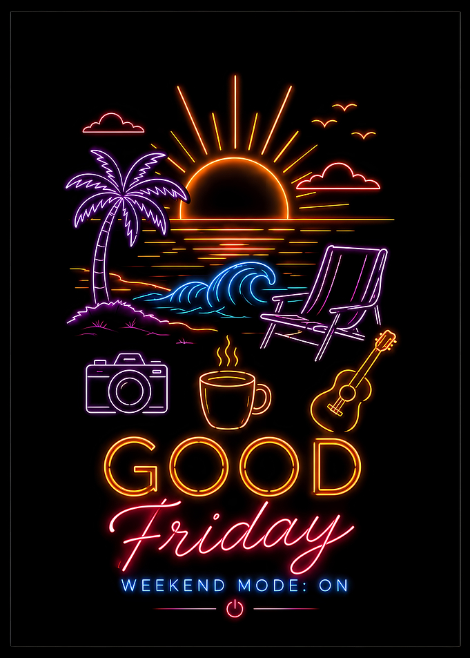 Good Friday Neon Beach Poster