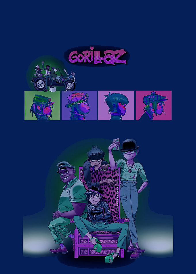 Gorillaz Band Members Poster