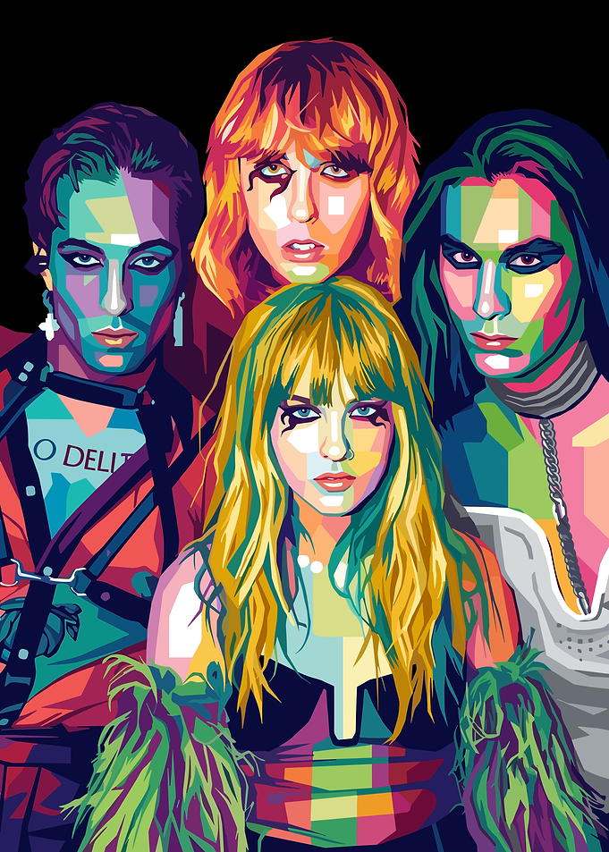 Måneskin Band Pop Art Portrait