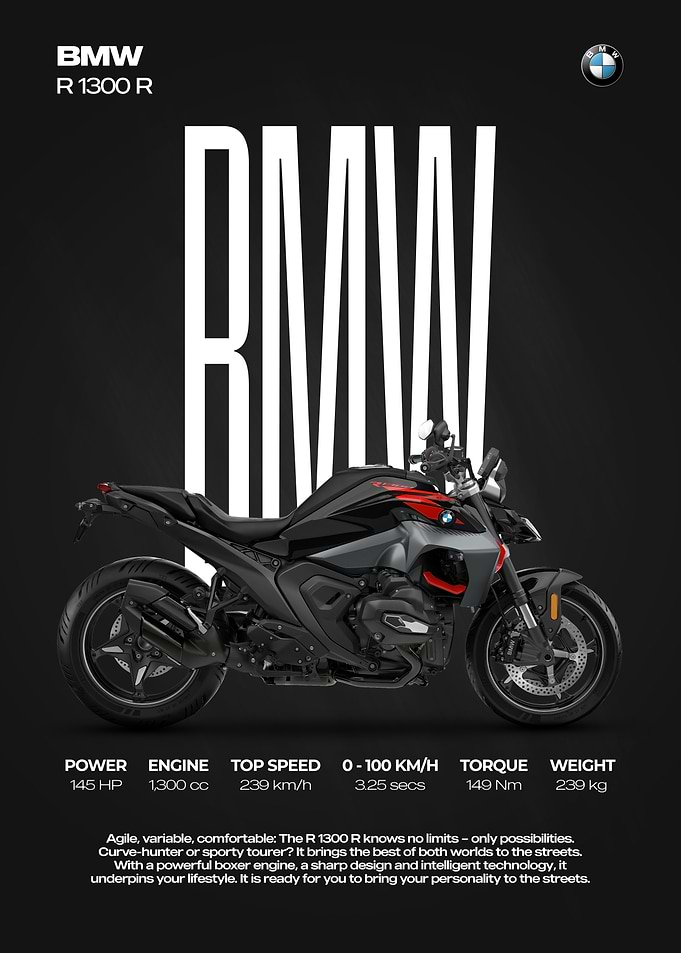 BMW R 1300 R Motorcycle Poster