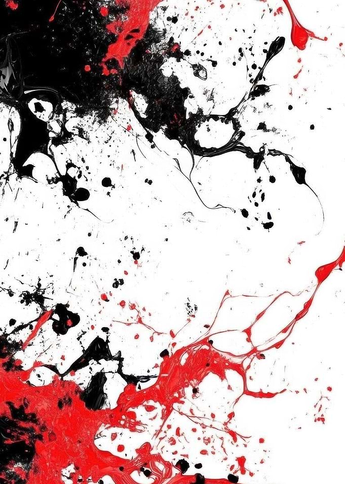 Abstract Red and Black Paint Splatter