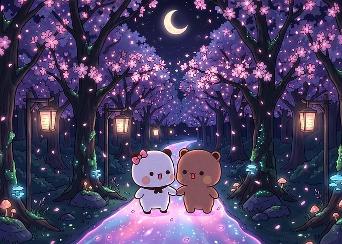 Milk and Mocha Bears in Forest