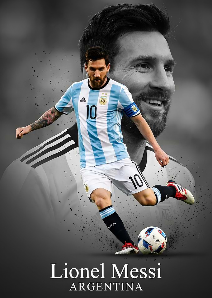 Lionel Messi Argentina Soccer Poster