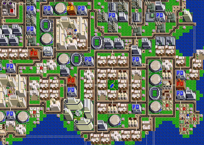 16-bit isometric style city layout (SNES)