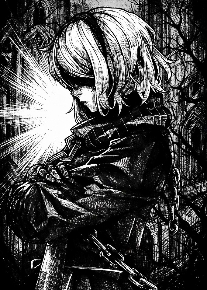 2B from NieR Automata Sketch