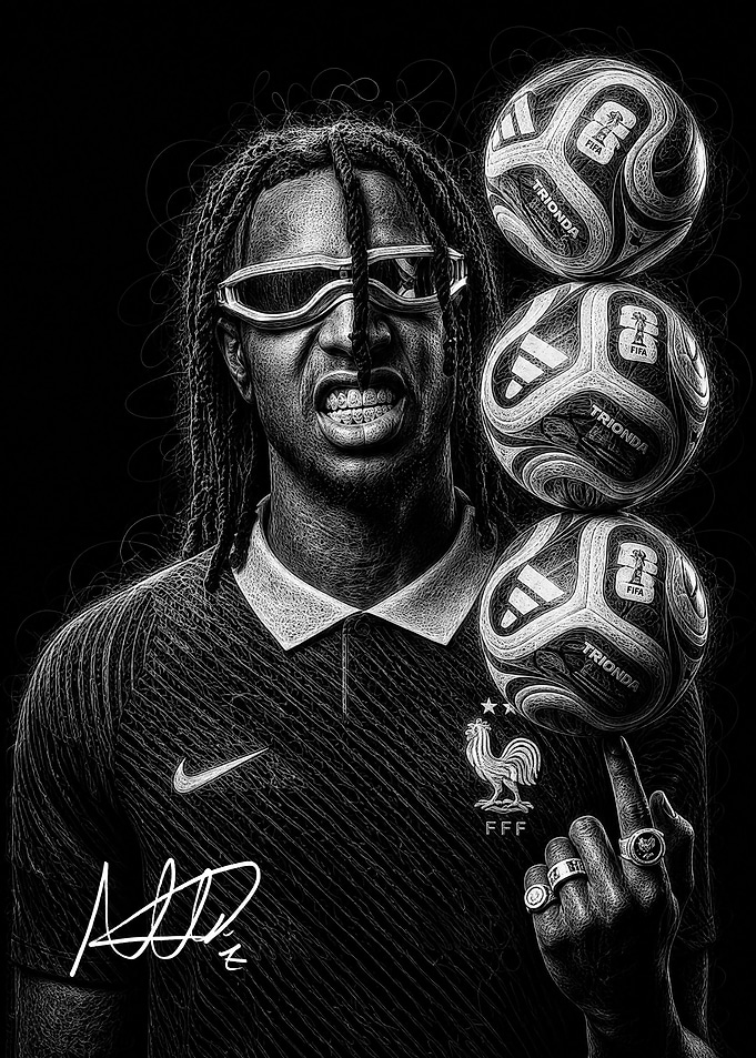 Michael Olise Jersey Scribble Art