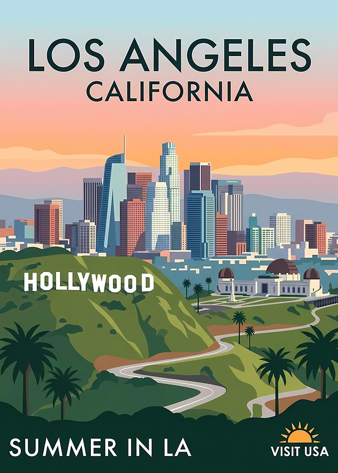 Los Angeles California Travel Poster