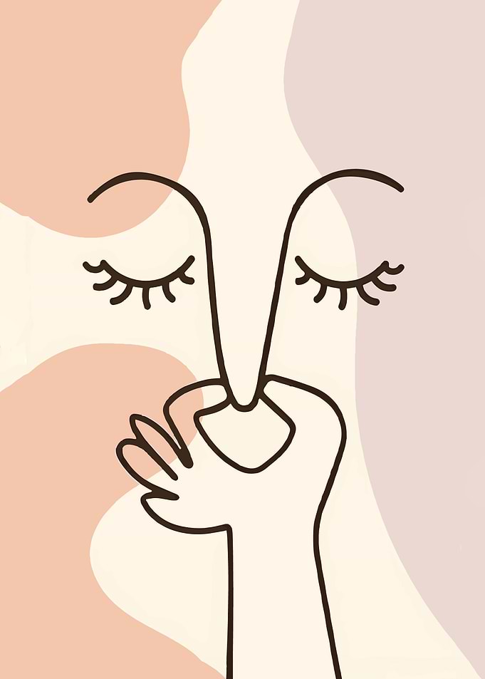 Minimalist Line Art Face Illustration