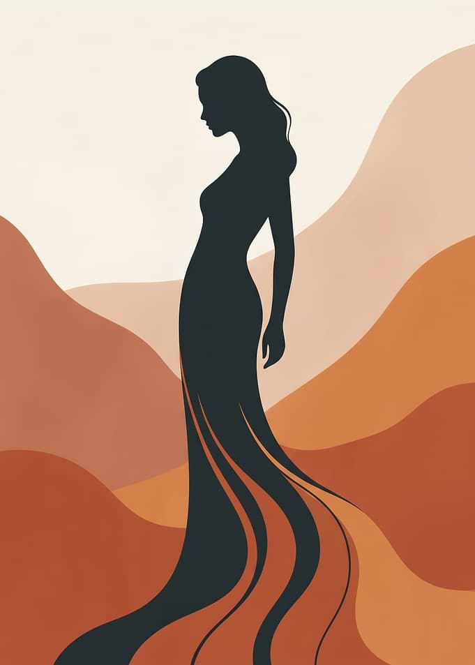 Minimalist Silhouette of a Woman