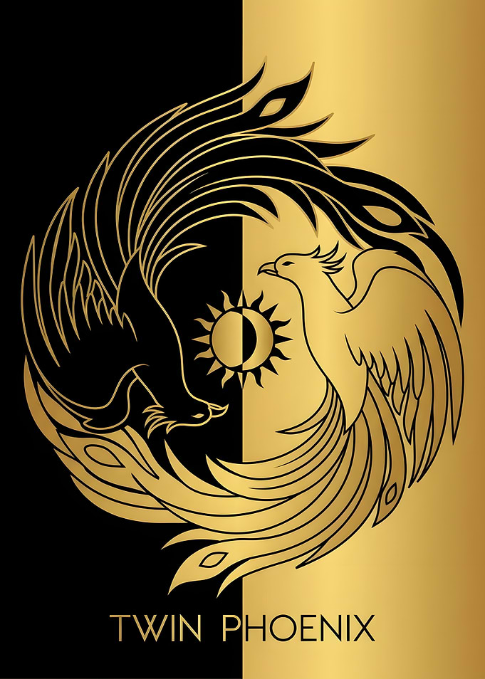 Twin Phoenix Yin Yang Symbol