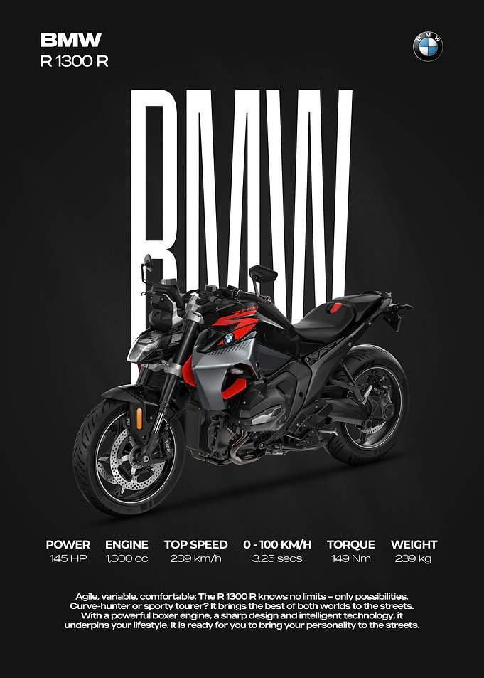 BMW R 1300 R Motorcycle Poster