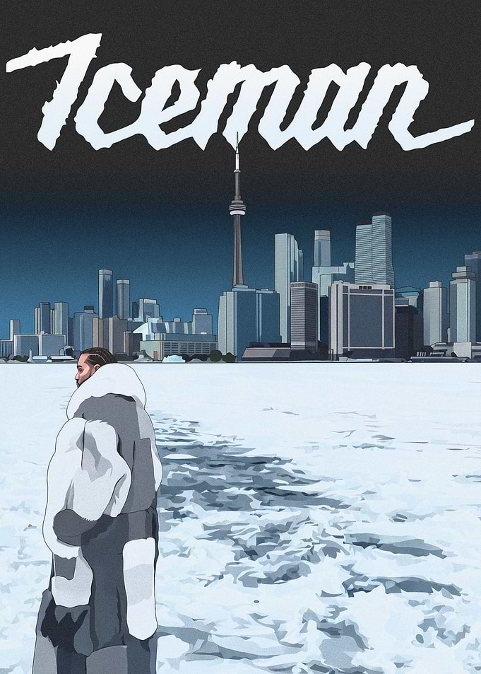 Drake Iceman Toronto Skyline Illustration