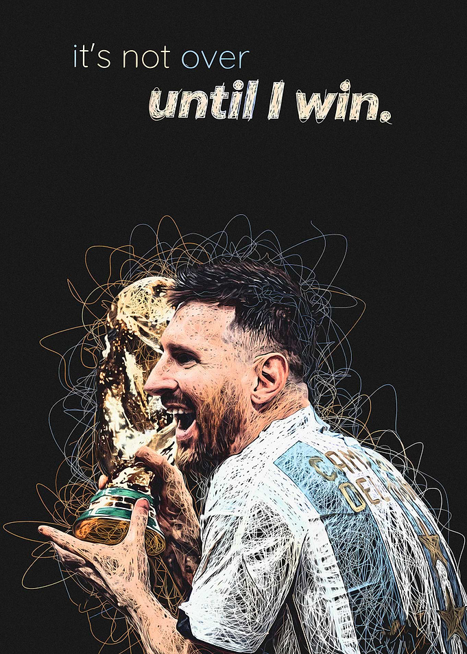 Lionel Messi World Cup Scribble Art