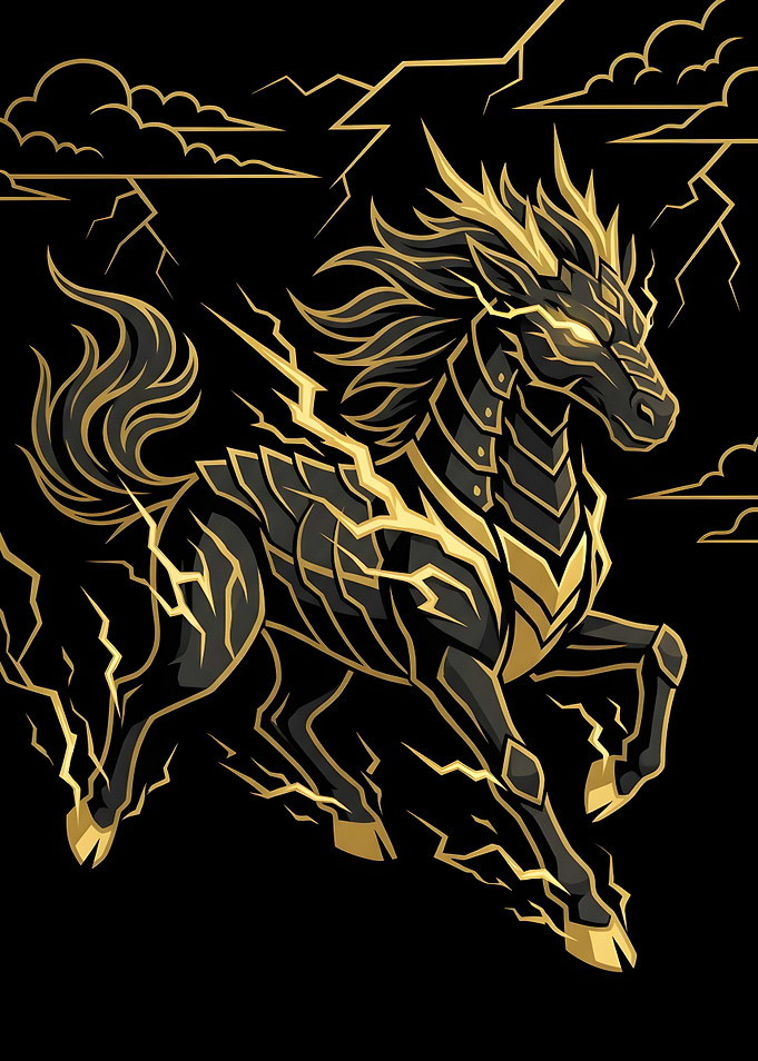 Electric Armored Horse Illustration
