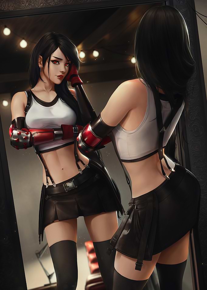 Tifa Lockhart Mirror Reflection Portrait