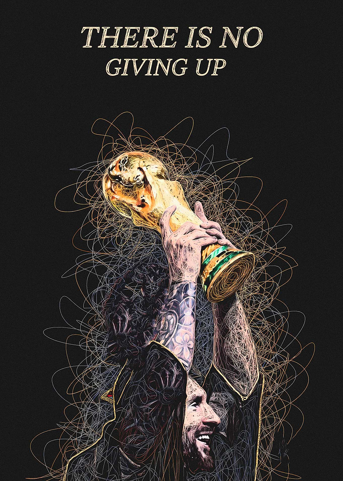 Lionel Messi World Cup Scribble Art