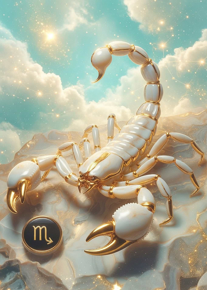 Golden Scorpio Zodiac Symbol Art