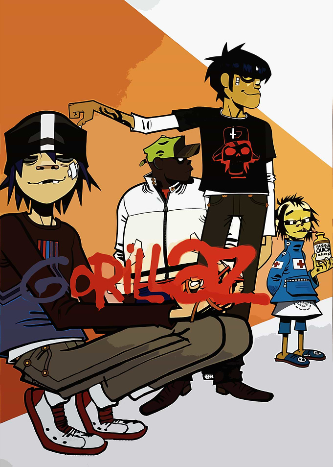 Gorillaz Band Members Illustration
