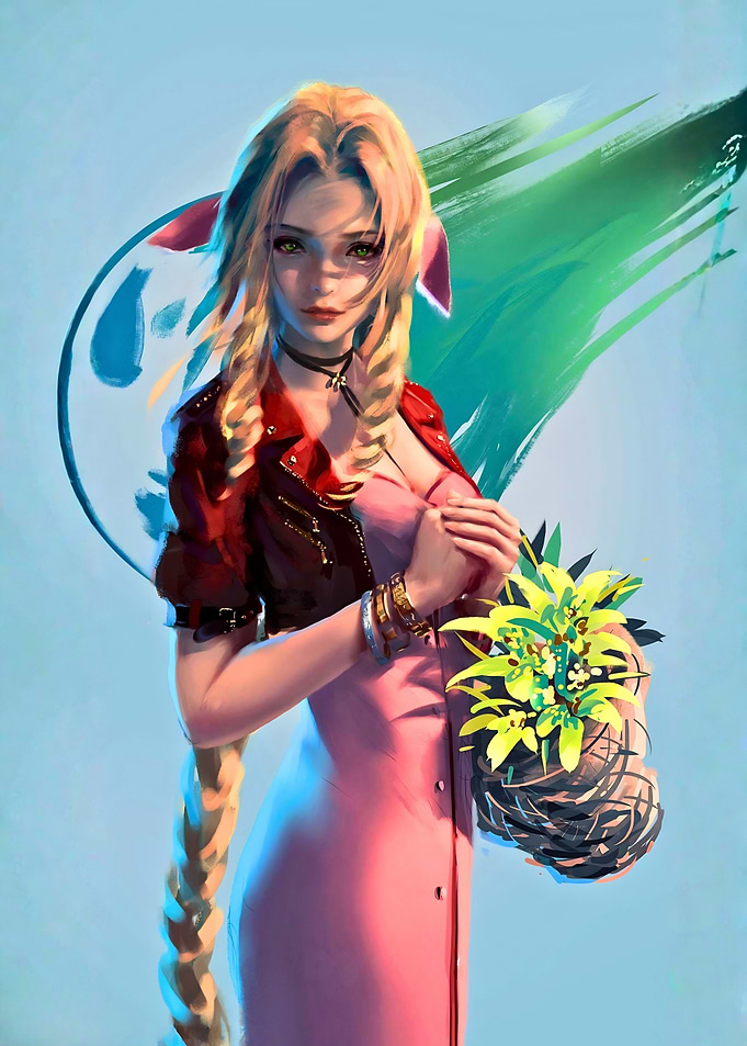 Aerith Gainsborough Digital Portrait