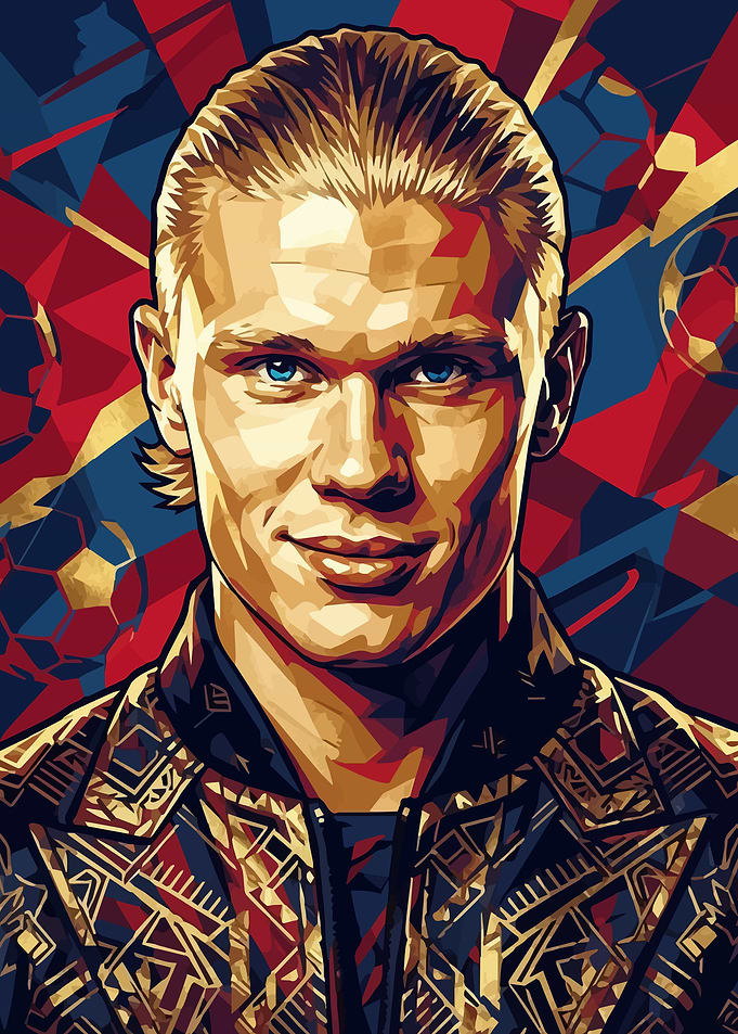 Erling Haaland Pop Art Portrait