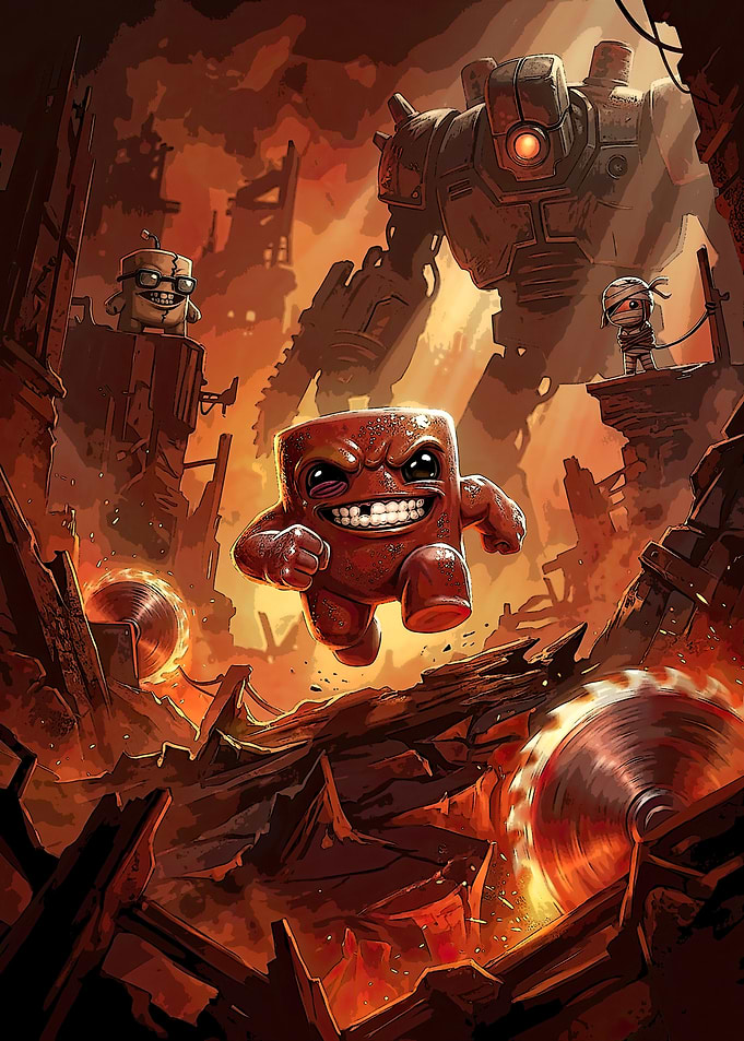 Super Meat Boy Action Scene