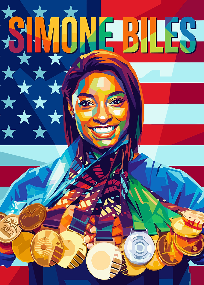 Simone Biles Pop Art Portrait