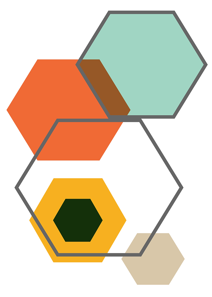 Abstract Geometric Hexagon Composition