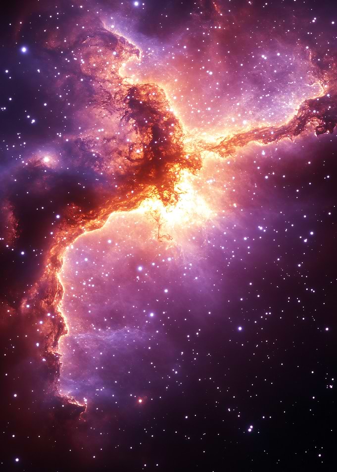 Vibrant Glowing Nebula in Deep Space