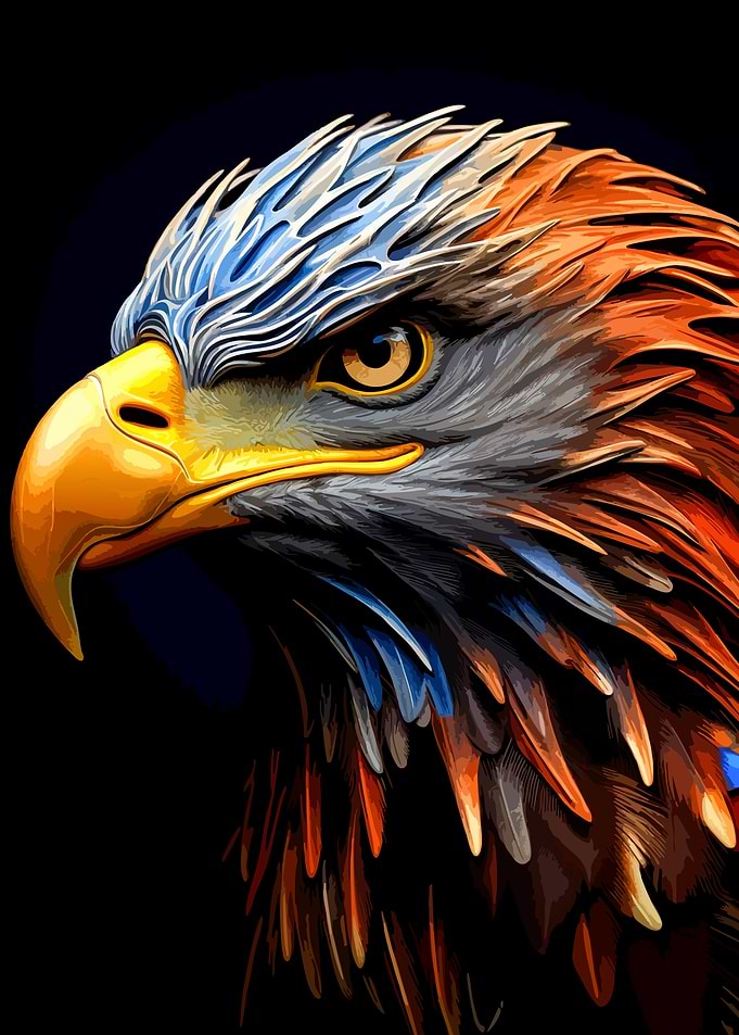 Vibrant Stylized Eagle Portrait