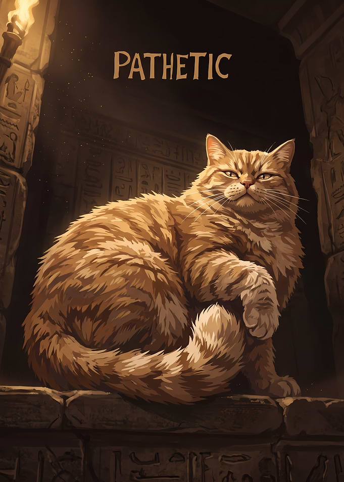 Pathetic Egyptian Cat Meme Art