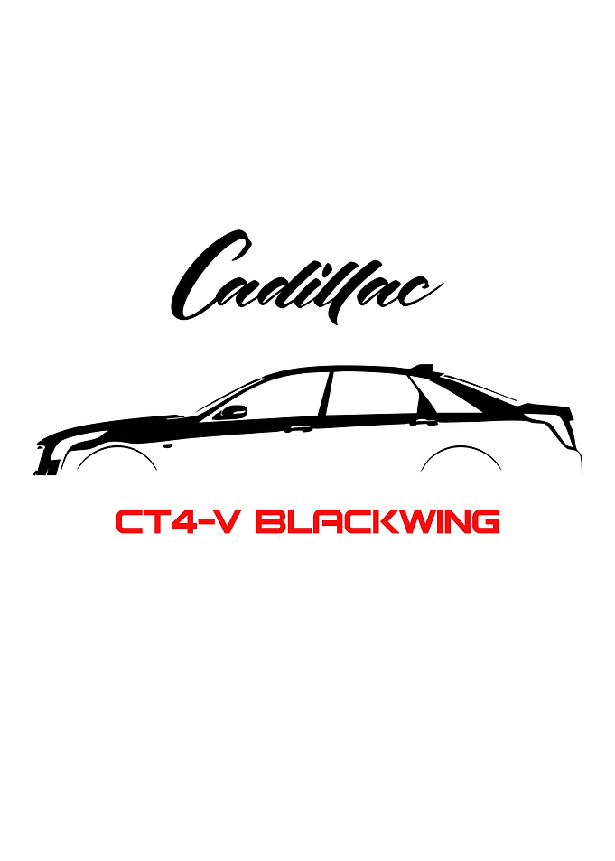 Cadillac CT4-V Blackwing Minimalist Car Silhouette