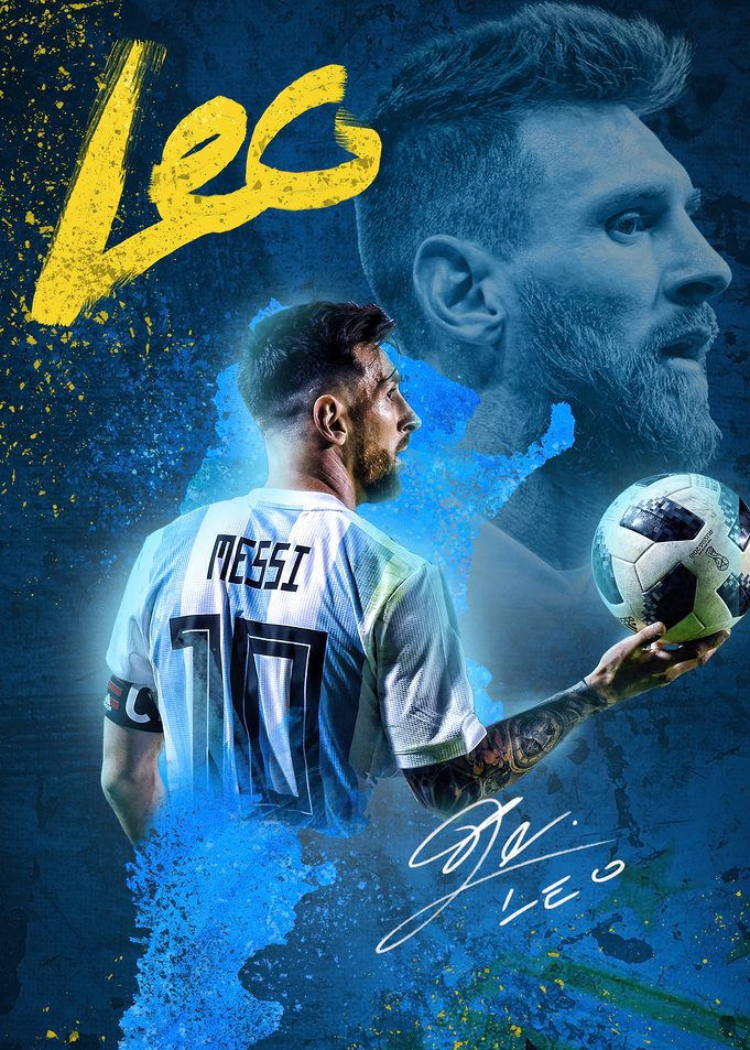Lionel Messi Argentina Soccer Poster