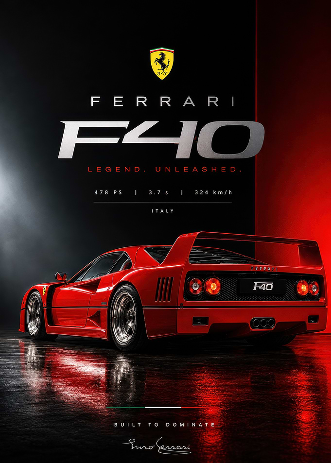 Ferrari F40 Legend Unleashed Poster