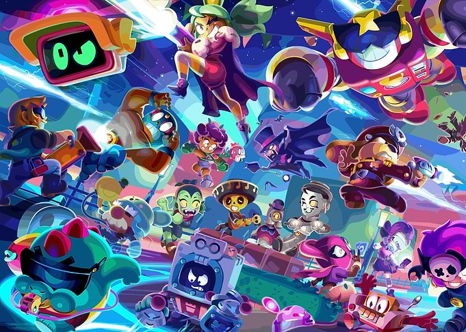 Brawl Stars Action-Packed Character Collage