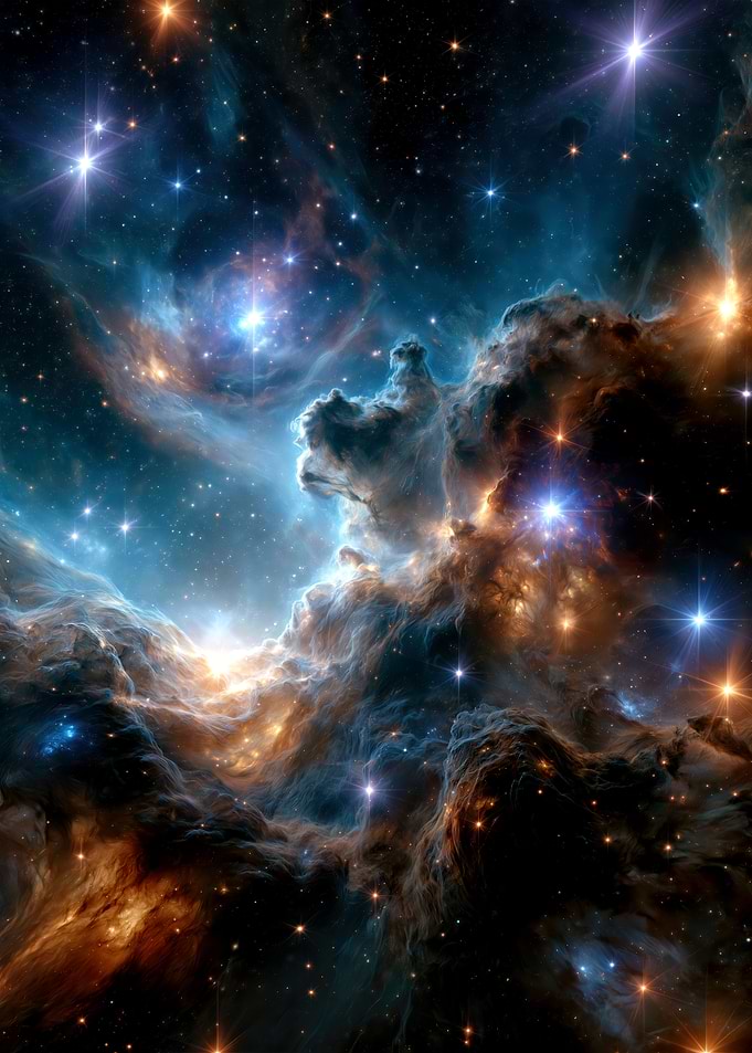 Vibrant Deep Space Nebula