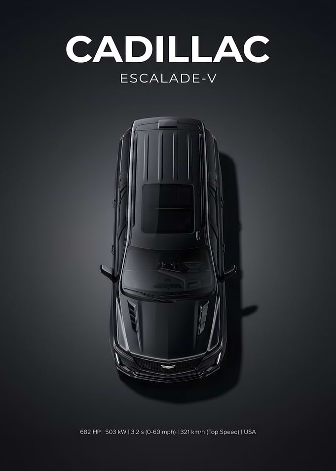 Cadillac Escalade-V Top View Poster