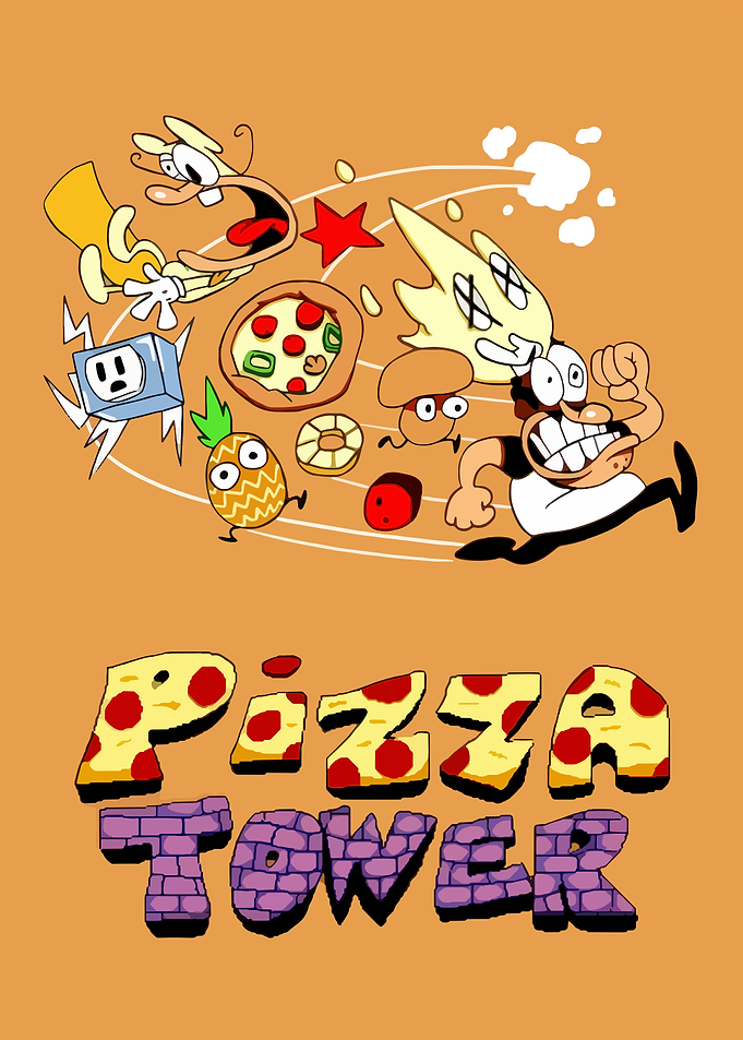 Pizza Tower Game Logo Art