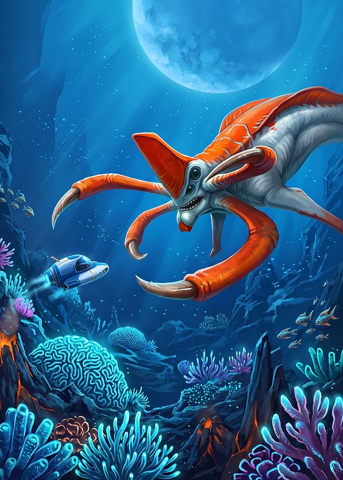 Subnautica Reaper Leviathan Encounter