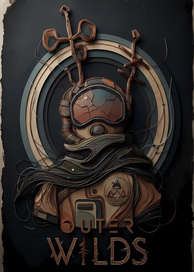 Outer Wilds Astronaut Papercraft Poster