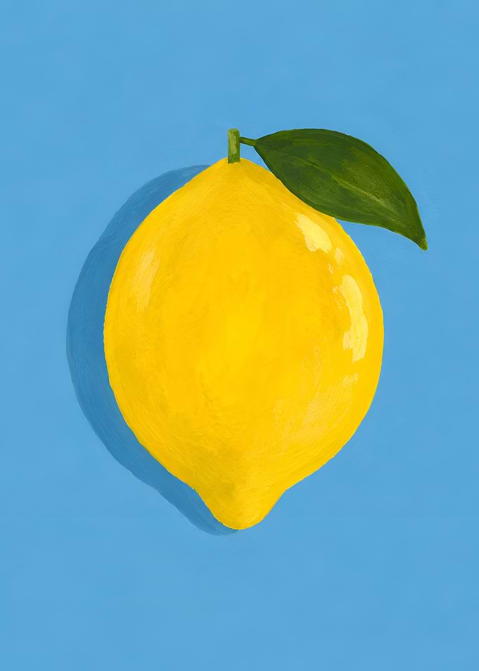 Bright Yellow Lemon Illustration