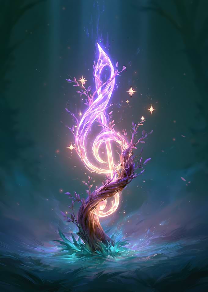 Magical Glowing Treble Clef Tree