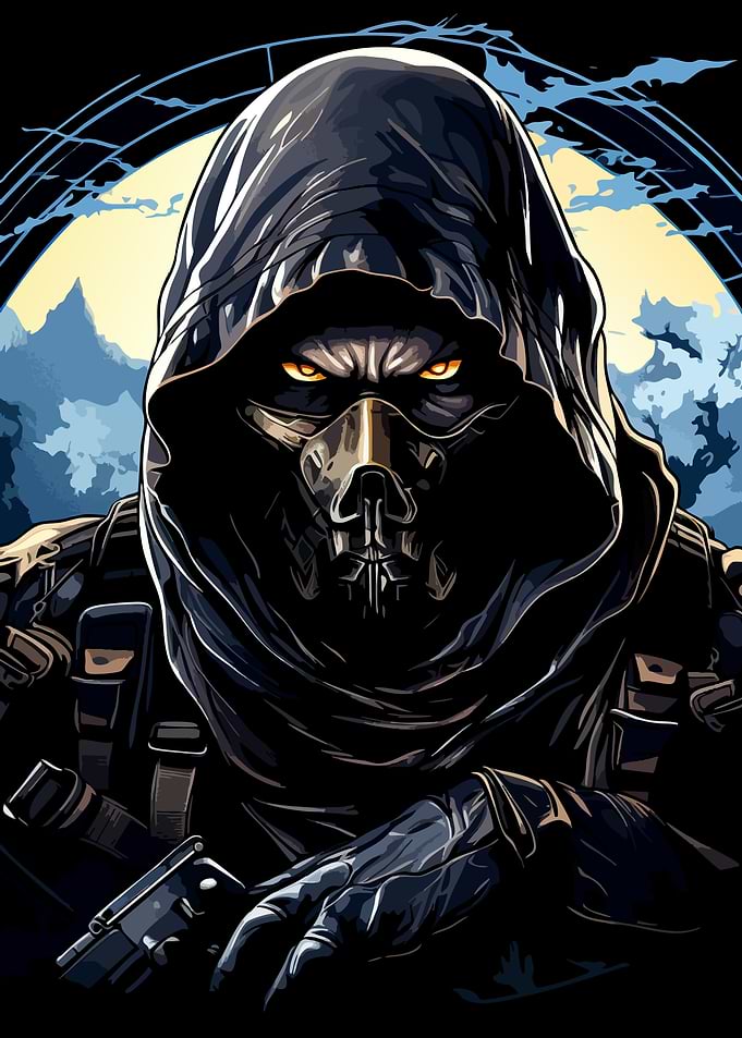 Hooded Tactical Warrior Portrait