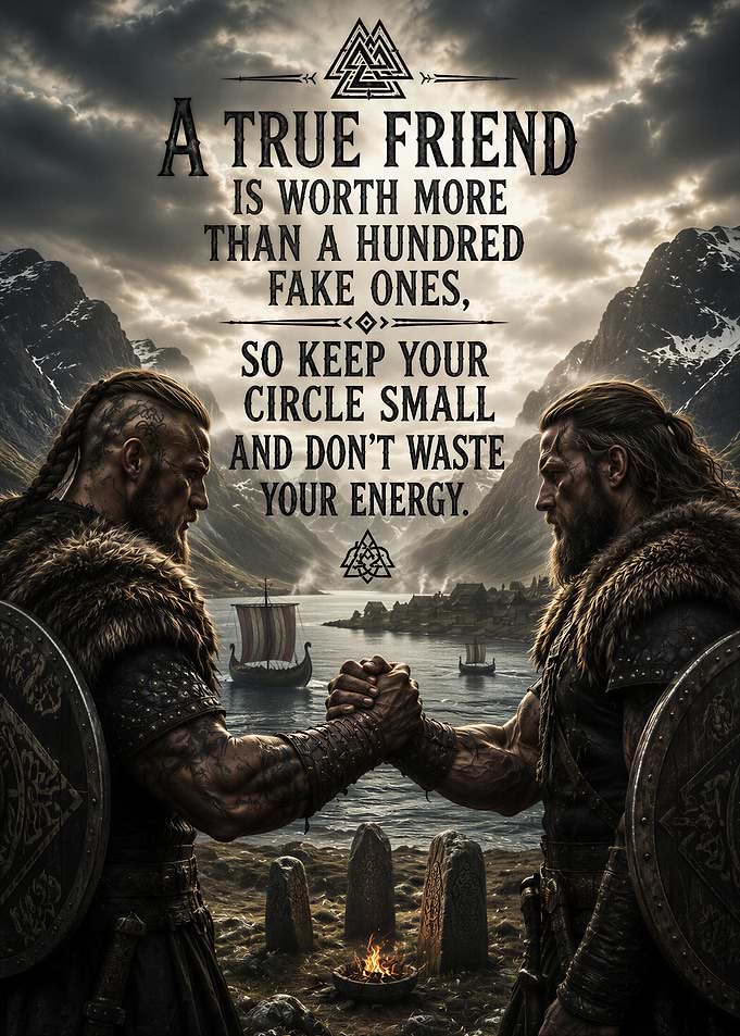 Viking Friendship Inspirational Quote Poster